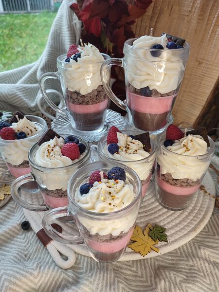 Cupcake candles in a glass cup